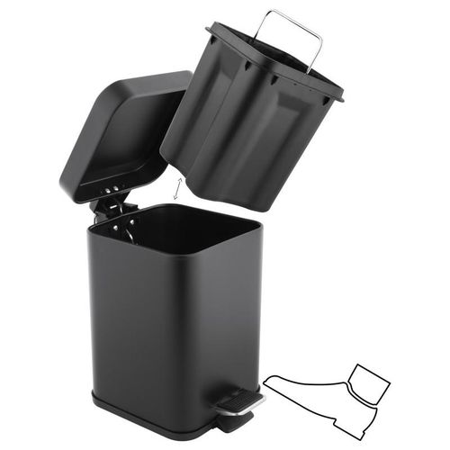 Zestaw Łazienkowy Czarny Kosz 3L Soft Close Stojak na Papier ze Szczotką WC na Arena.pl