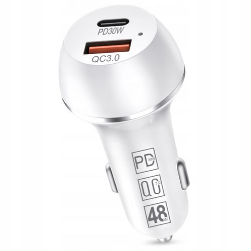 MOCNA SZYBKA 3x ŁADOWARKA SAMOCHODOWA 48W USB USB-C TYP-C PD 30W QC 3.0 na Arena.pl