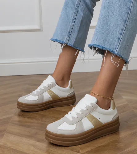 Białe sneakersy damskie na platformie Serila 41 na Arena.pl
