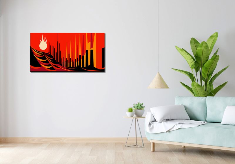 Obraz 100x50cm Miejski Krwisty Ogień zdjęcie 2