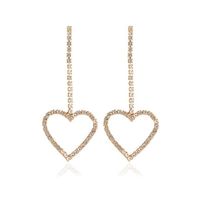 KOLCZYKI WISZĄCE DELIKATNE SERCA CYRKONIE K1501