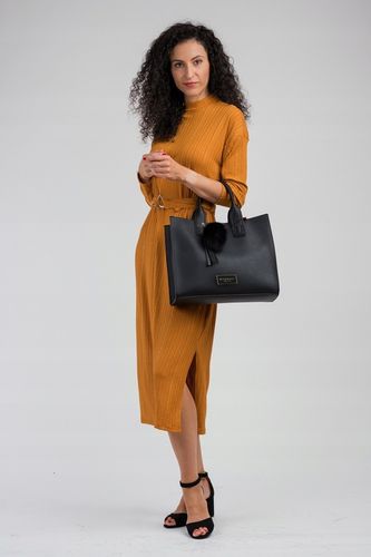 KLASYCZNA TORBA Z POMPONEM MONNARI MIEJSKA SHOPPER POJEMNA PREMIUM na Arena.pl