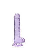 7"" / 18 cm realistic dildo with balls - purple