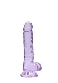 7"" / 18 cm realistic dildo with balls - purple