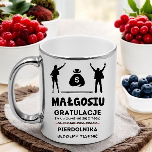 KUBEK SREBRNY PREZENT NA POŻEGNANIE KOLEŻANKI KOLEGI Z PRACY Z IMIENIEM na Arena.pl