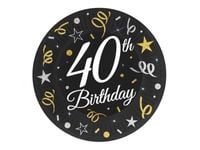 Talerzyki, B&C 40th Birthday, 18 cm, 6 szt.