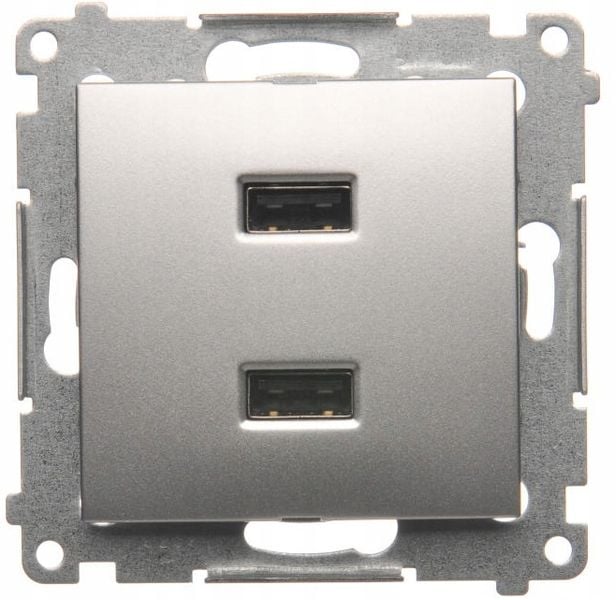 SIMON 54 Ładowarka USB srebrny DC2USB.01/43 zdjęcie 1