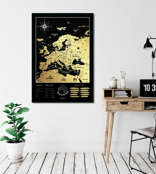 MAPA EUROPY - Złota Mapa Zdrapka zdjęcie 3