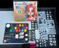 Zestaw do Malowania Twarzy - premium, 20 Kolorów + Akcesoria i Szablony