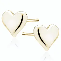 DELIKATNE POZŁACANE SREBRNE KOLCZYKI WKRĘTKI WYPUKŁE GŁADKIE SERCA SERDUSZK