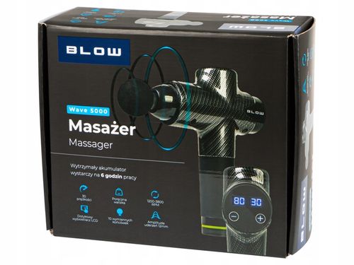 PISTOLET DO MASAŻU PLECÓW CIAŁA MASAŻER MASSAGE GUN 200W ZESTAW 10 KOŃCÓWEK na Arena.pl