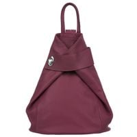 VERA PELLE plecak damski skórzany elegancki trójkątny V561 bordowy