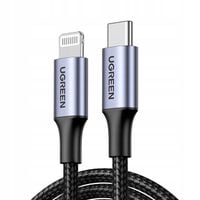 Kabel przewód do iPhone Lightning - USB-C 2.0 MFi 1m - szary