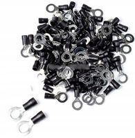 2x Konektor oczkowy czarny 1/4 fi 10 AWG 14-12