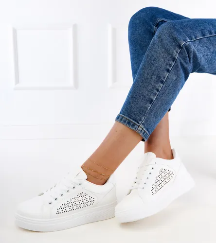 Białe sneakersy na platformie Remmi 36 na Arena.pl