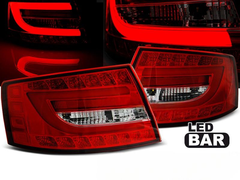 LAMPY TYLNE DO AUDI A6 C6 4F SEDAN OD 2004 DO 2008 Roku LED BAR RED 7 PIN ! zdjęcie 1