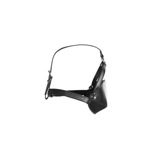 Head Harness With Mouth Cover And Solid Ball Gag - Black na Arena.pl