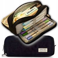 Duży Piórnik Szkolny Saszetka Trzykomorowy Zamek Piórnik do Szkoły + GRATIS