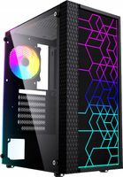 OBUDOWA GAMINGOWA KOLOROWE PODŚWIETLENIE WENTYLATOR RGB OKNO ATX CZARNA