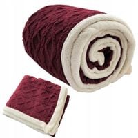 Gruby koc 160x200 pluszowy sweterek z barankiem zimowy kolory narzuta