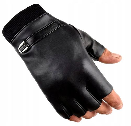 Czarne Skórzane Mitenki Męskie na Arena.pl