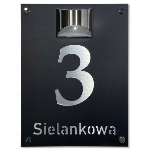 Tabliczka z numerem domu podświetlana solarna 30x40 Tablica Numer Domu na Arena.pl