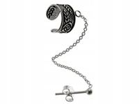 Kolczyk nausznica z łańcuszkiem róża kwiat k2083 -