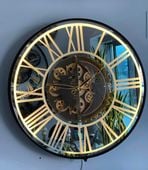 Czarny metalowy zegar Loftino ledowy Retro 60x60