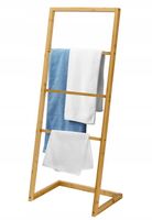 STOJAK WIESZAK NA RĘCZNIKI STOJĄCY BAMBUSOWY DREWNIANY ŁAZIENKOWY 4