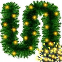 GIRLANDA CHOINKOWA ŁAŃCUCH ŚWIĄTECZNA 280CM SZTUCZNA ZIELONA +LAMPKI GRATIS