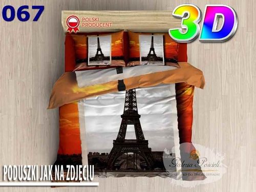 Pościel bawełna satyna 3D 200x220cm WIEŻA EIFFLA 67 na Arena.pl