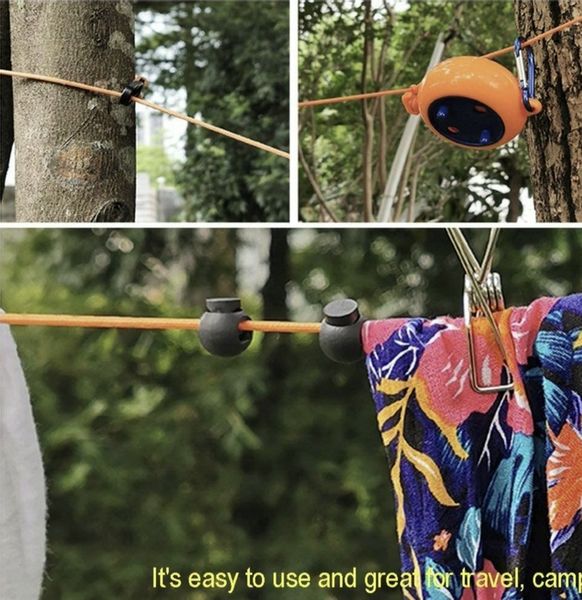 Sznurek Kempingowy kemping Namiot suszenie zestaw spinaczy linka do prania zdjęcie 5