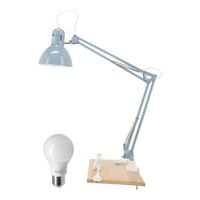 Lampa biurkowa na stół 6cm regulowana Niebieski IKEA TERTIAL Żarówka E27