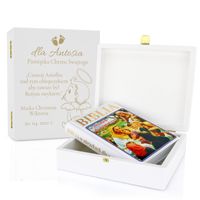 Prezent Chrzest na Komunię Biblia w obrazkach dla dzieci szkatułka +GRAWER