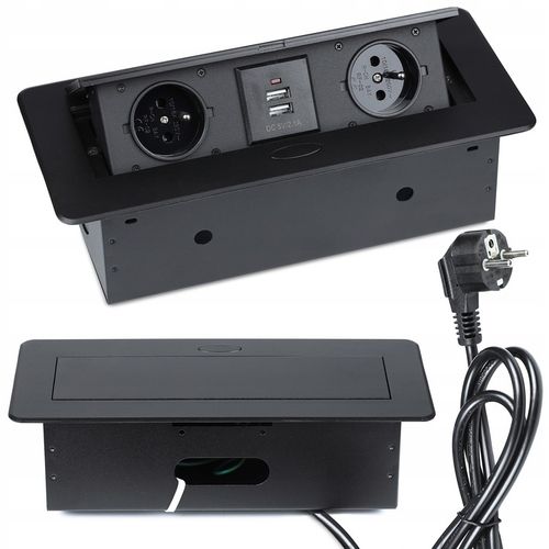 GNIAZDO CHOWANE W BLAT NABLATOWE GNIAZDKO + 2 USB na Arena.pl