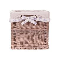 wiklinowy kosz Skrzynka z obszyciem szarzona 30x30 H30 cm