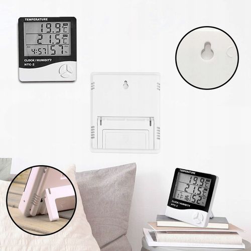 STACJA POGODOWA POGODY TERMOMETR HIGROMETR CZUJNIK SONDA ZEGAR BUDZIK na Arena.pl