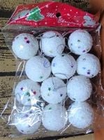 bombki 12szt.  białe  w worku