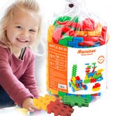 Duże wafle Klocki Marioinex wafle + zwierzęta 50 szt, dzieci 2+,10 cmx10