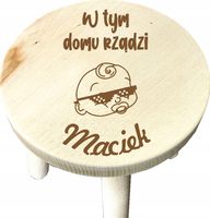TABORECIK stołek krzesełko DREWNIANE DLA DZIECKA grawer PREZENT + imię