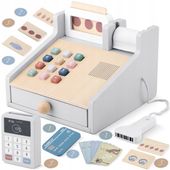 Drewniana zabawka edukacyjna kasa Sklepowa Fiskalna dla dzieci NUKIDO