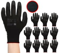 rękawice robocze mercator tech black+black pu - s - 12 par