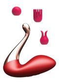 stymulator - swan massager, interchangeable heads - usb 9 functions