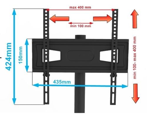Stojak Podłogowy na telewizor TV 26-65 cali z półką Uniwersalny na Arena.pl