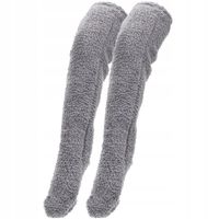 1 Para Pluszowe Podkolanówki - Zagęścić Ciepłe Szare Skarpety Kapcie