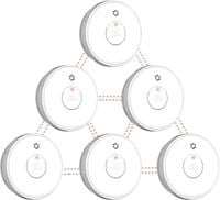 Czujnik Dymu  bezprzewodowy 6szt. Putogesafe ZA258 akumulator 10lat CE