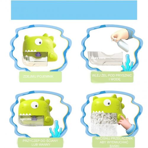 WOOPIE Zabawka do Kąpieli Dinozaur do Robienia Piany Pomarańczowy na Arena.pl