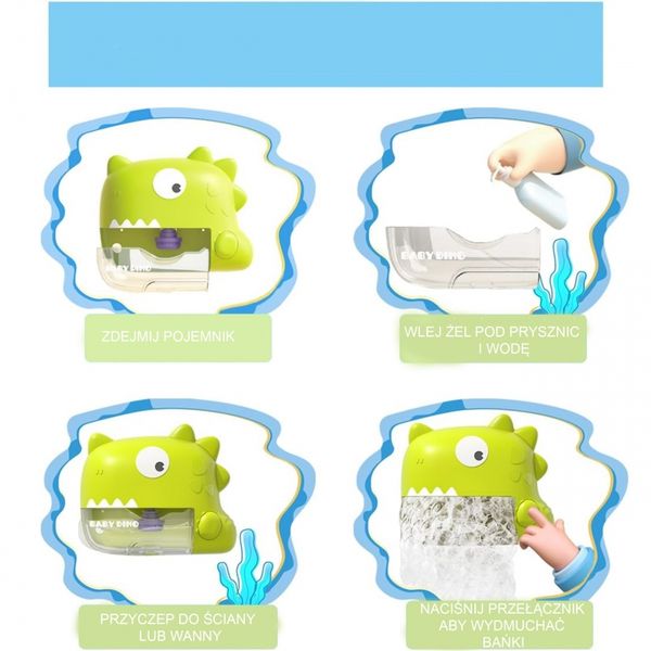 WOOPIE Zabawka do Kąpieli Dinozaur do Robienia Piany Pomarańczowy zdjęcie 13