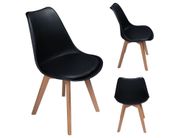 Krzesło z poduszką w stylu skandynawskim do salonu jadalni kuchni czarne