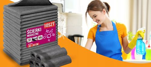 10x ŚCIERKA Z MIKROFIBRY MAGICZNA ŚCIERECZKA DO MYCIA SZYB OKIEN BEZ SMUG na Arena.pl